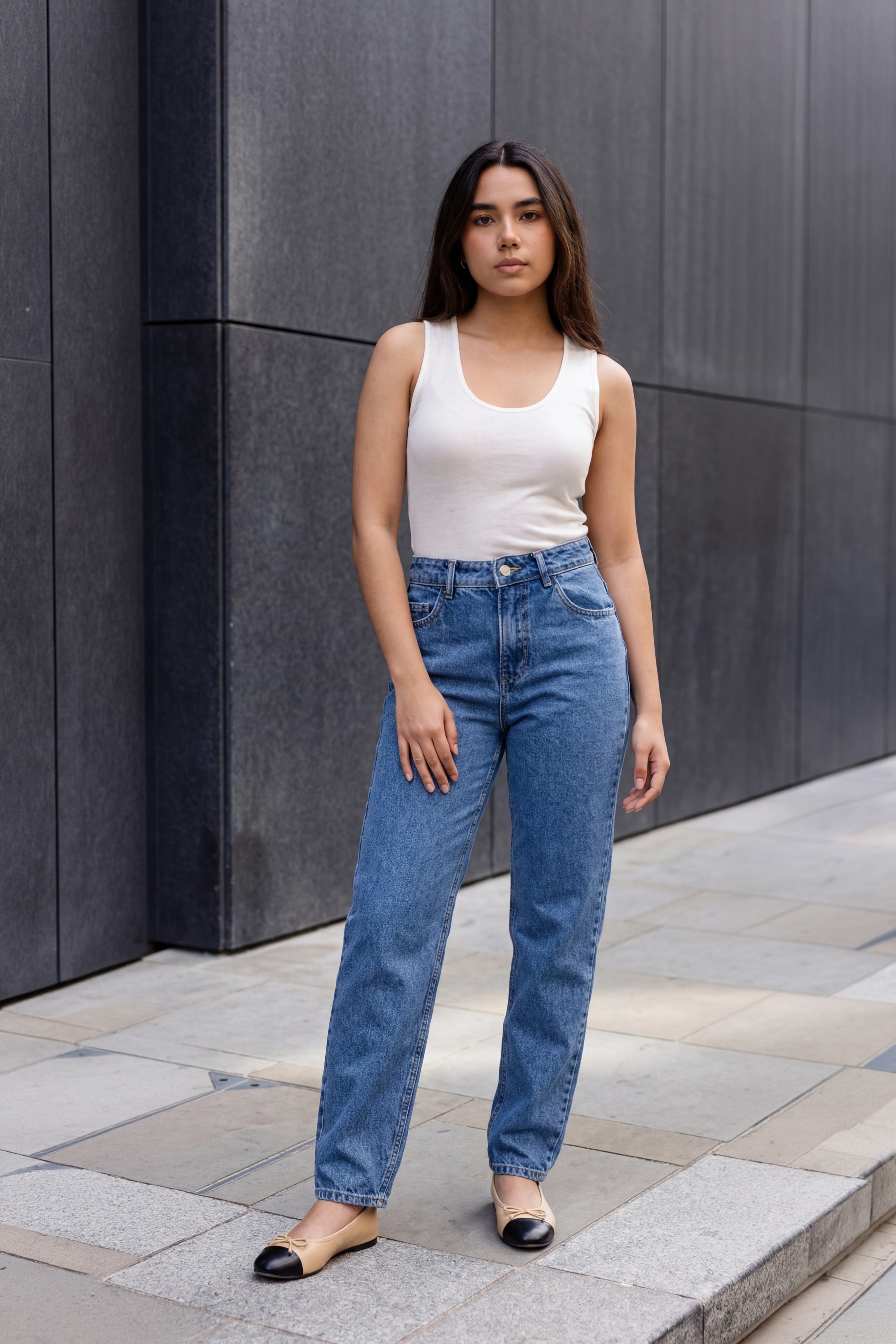 JEAN MOM FIT RIGIDO