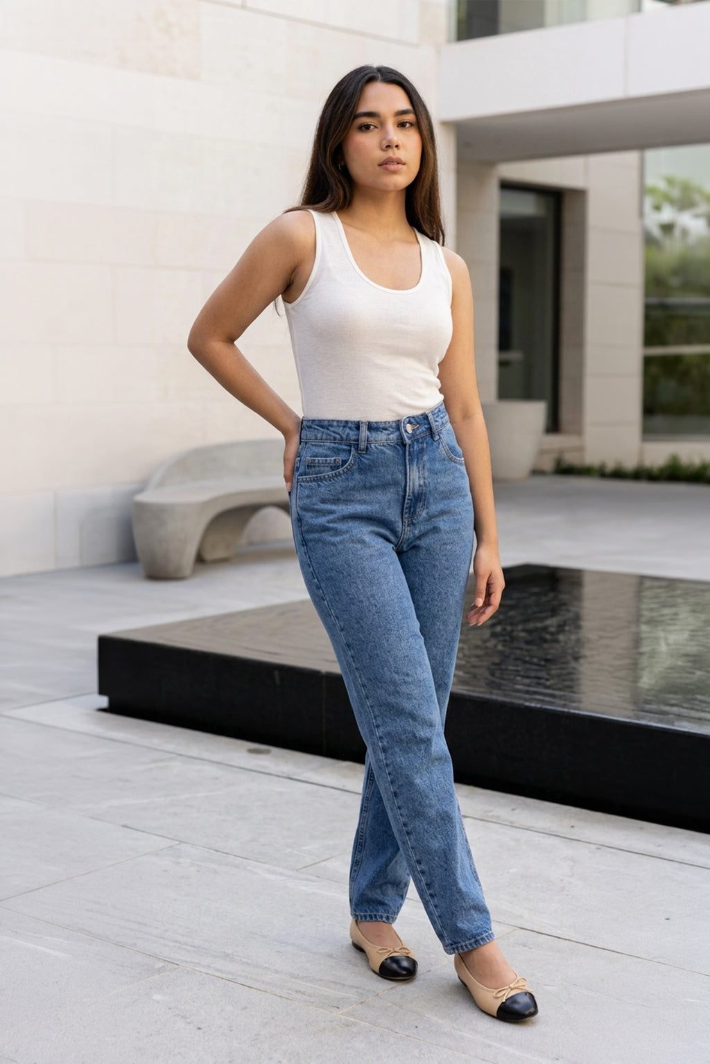 JEAN MOM FIT RIGIDO