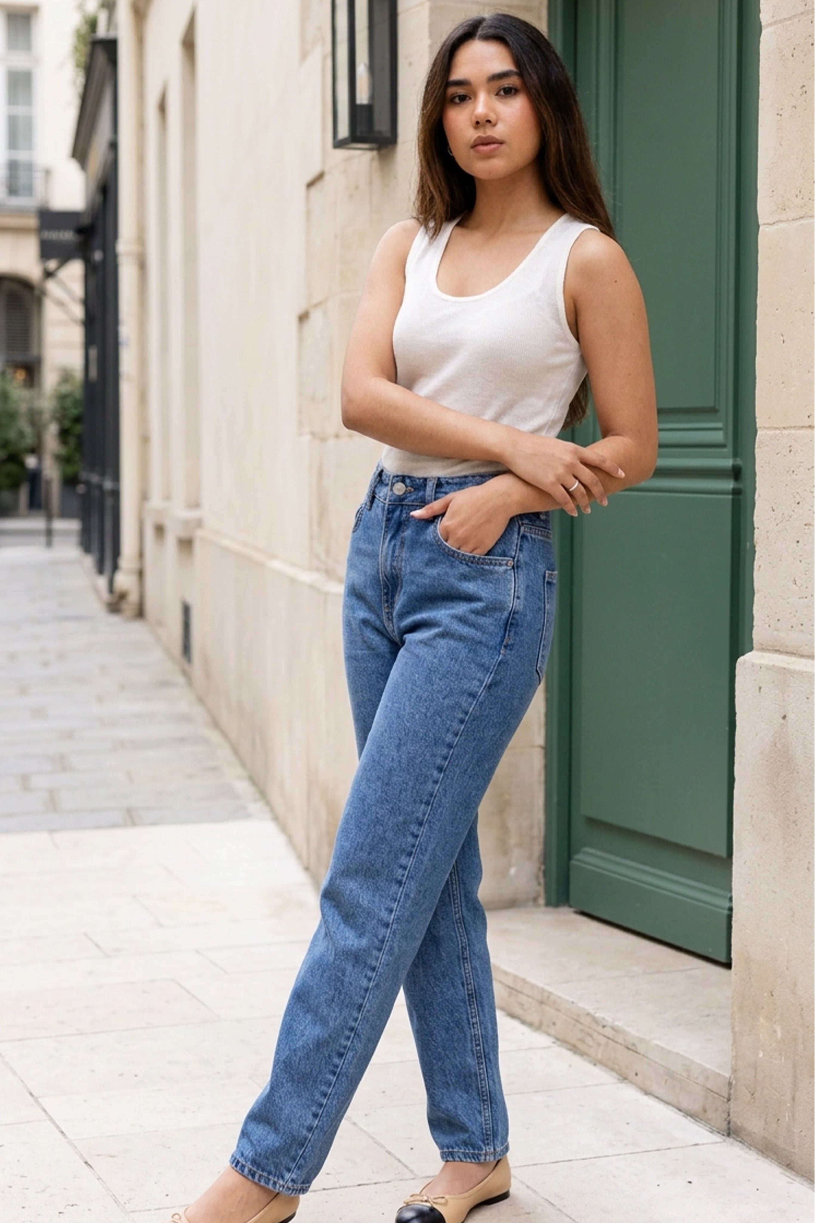 JEAN MOM FIT RIGIDO