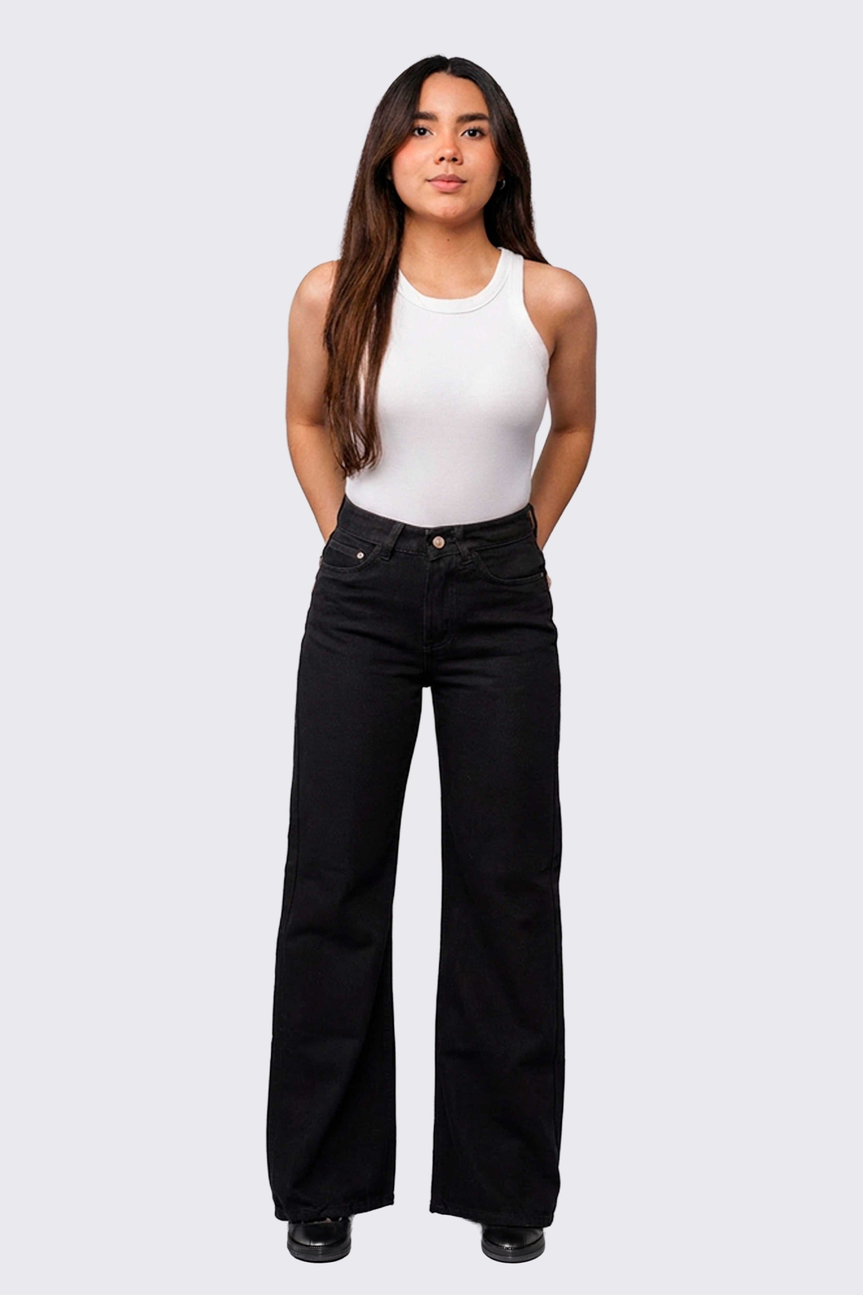 JEAN CLASIC NEGRO TIRO ALTO RIGIDO